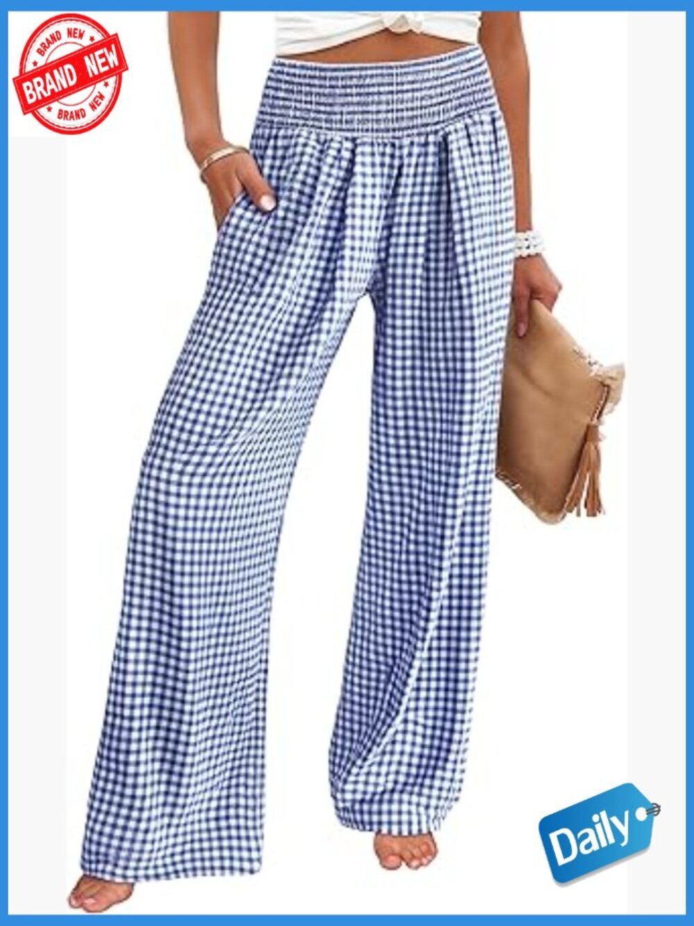 Palazzo Pajama Pants, Wide Leg High Waisted with Pockets, Rayon Lounge